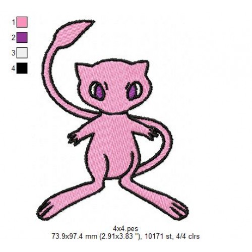 Mew Pokemon Embroidery Design