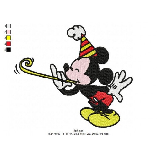 Mickey BirthDay Embroidery Design