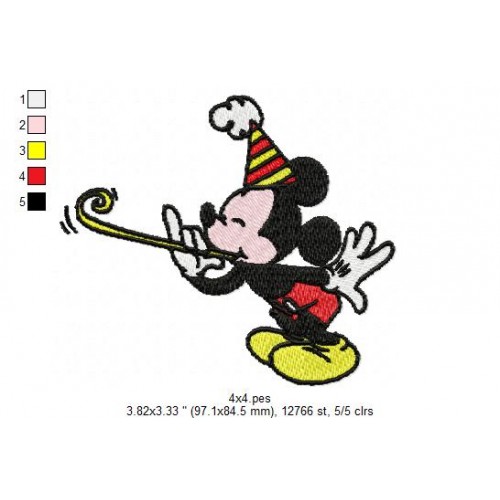 Mickey BirthDay Embroidery Design