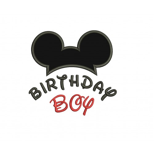 Mickey Birthday Boy Applique Design
