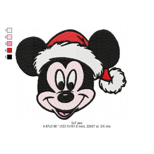 Mickey Christmas Mickey Santa Embroidery Design