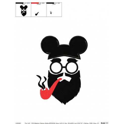 Mickey Disney DAD Embroidery Design Embr