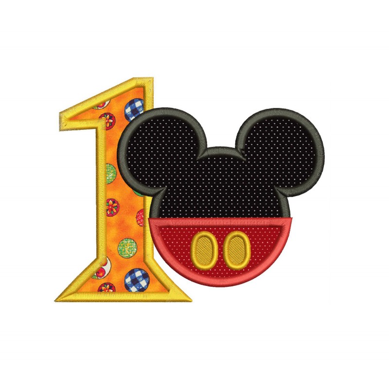 Mickey Ears 1st Birthday Applique Design