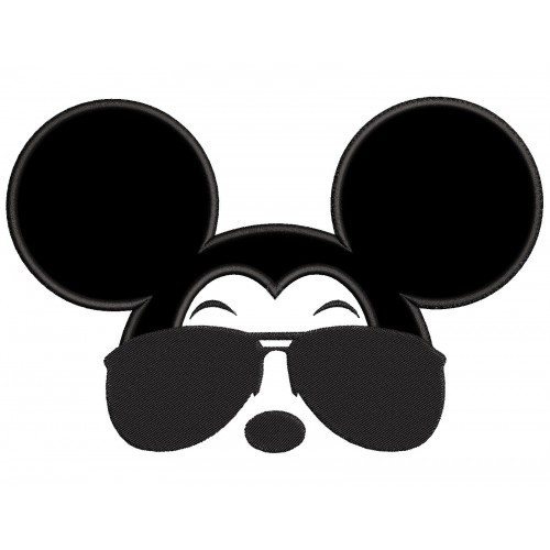 Mickey Ears Sunglasses Applique Design Embr