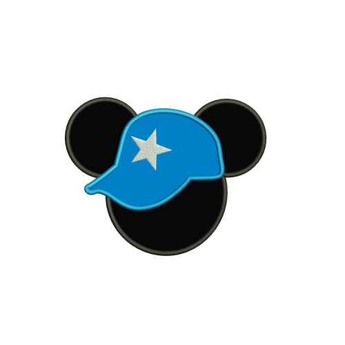 Mickey Ears with a Blue Hat Applique Design