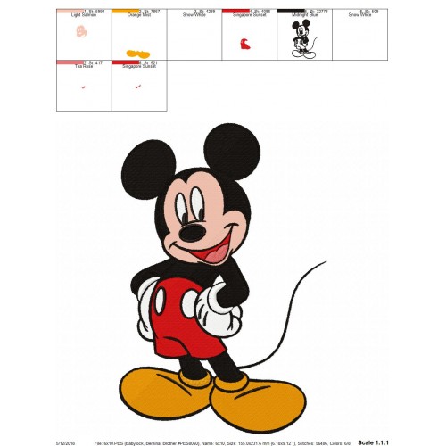 Mickey Embroidery Design
