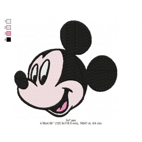 Mickey Face Embroidery Design