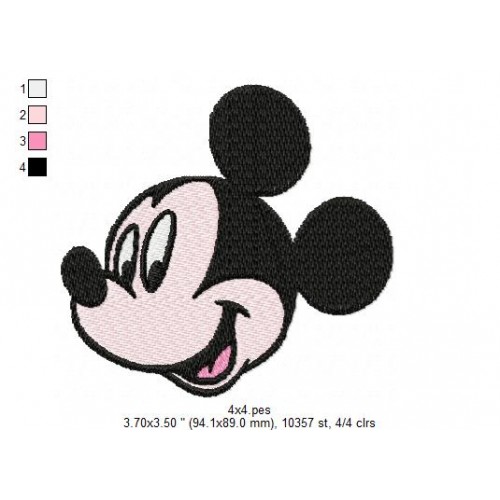 Mickey Face Embroidery Design