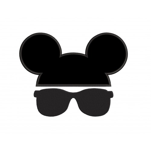 Mickey Glasses Applique Design Embr