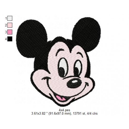 Mickey Head Embroidery Design