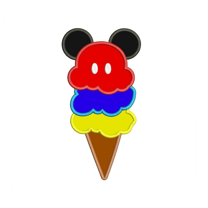 Mickey Ice Cream Applique Design