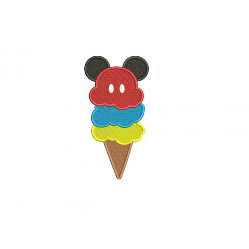 Mickey Ice Cream Filled Embroidery Design