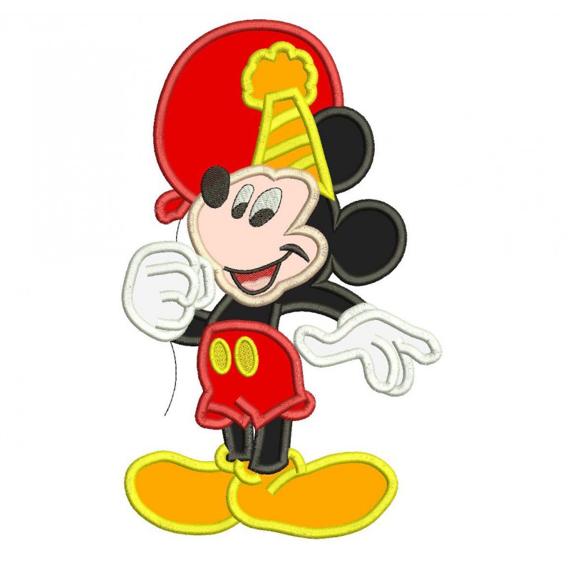 Mickey Mouse Birthday Applique Design