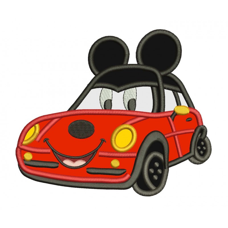 Mickey Mouse Disney Car Mickey Ears Applique Design