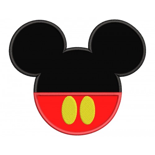 Mickey Mouse Ears Applique Design Embr