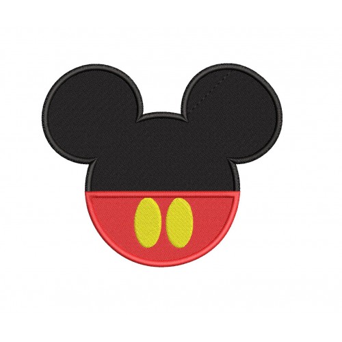 Mickey Mouse Ears Filled Embroidery Design Embr