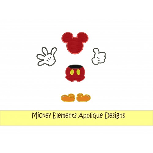 Mickey Mouse Elements Applique Designs
