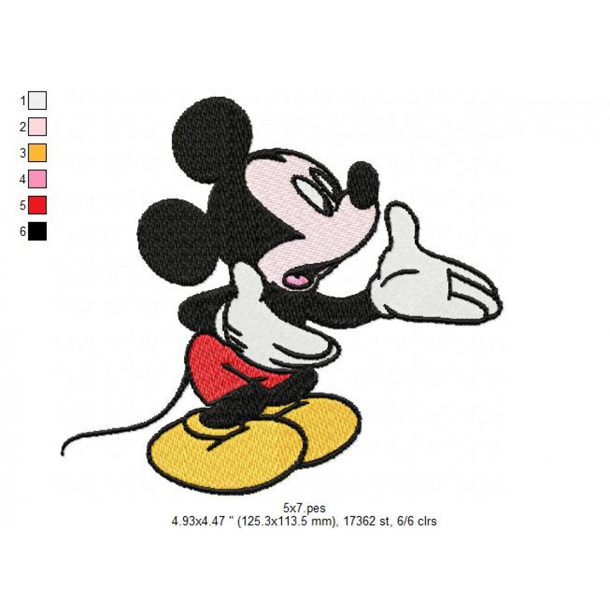 Mickey Mouse Embroidery Design