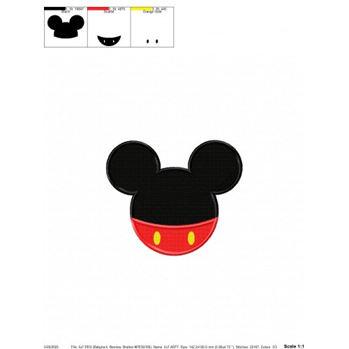 Mickey Mouse Embroidery Design Embr