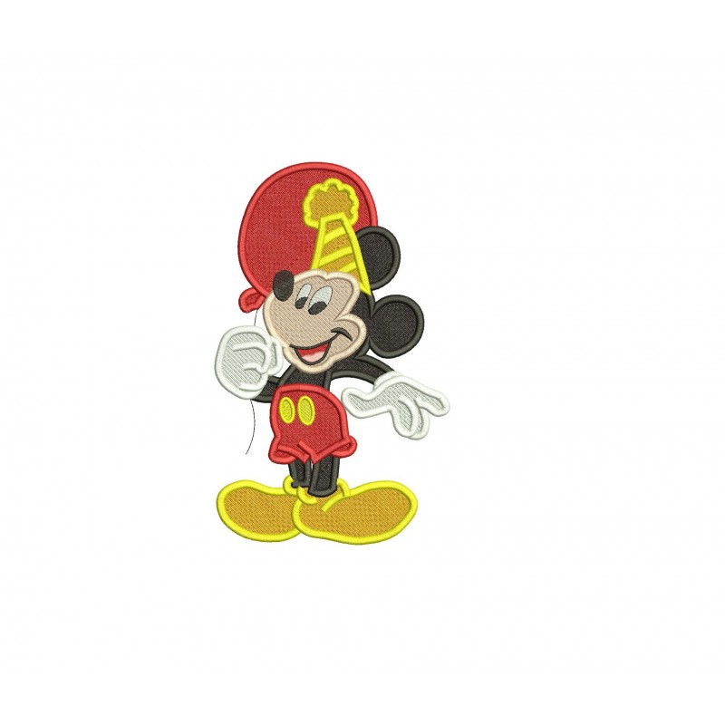 Mickey Mouse Fill Stitch Embroidery Design