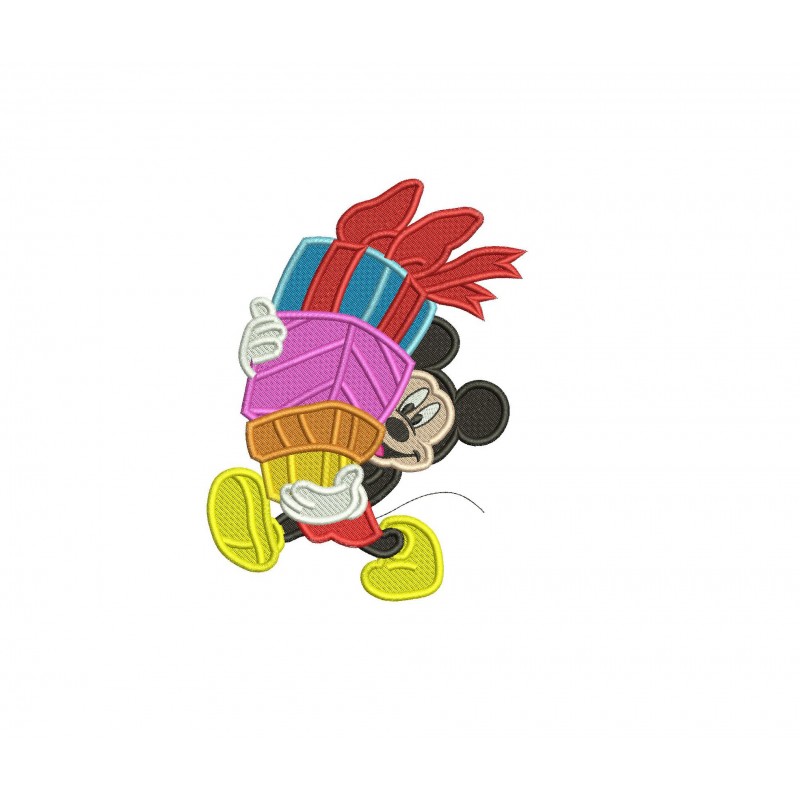 Mickey Mouse Holds Gifts Fill Stitch Embroidery Design