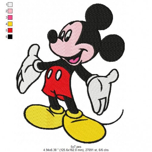 Mickey Mouse Machine Embroidery Design