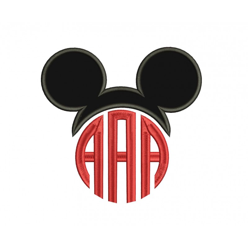 Mickey Mouse Monogram Applique Design