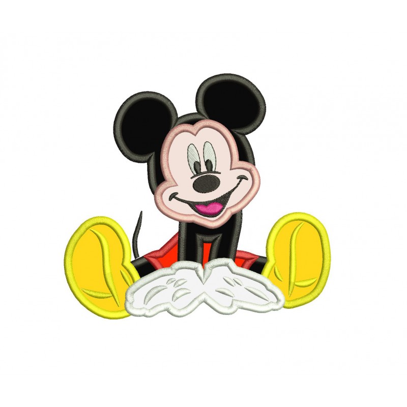 Mickey Mouse Smiling Applique Design