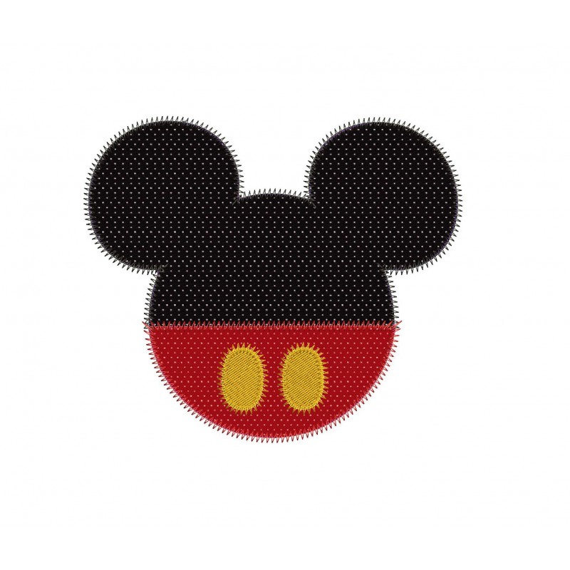 Mickey Mouse Zig Zag Applique Design