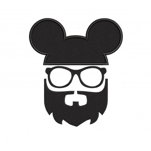 Mickey Mouse with Beard Embroidery Design Embr
