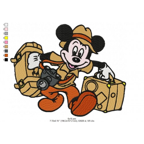 Mickey Photographer Embroidery Design