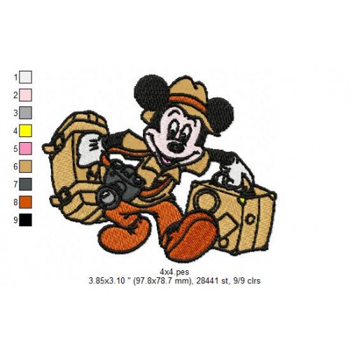 Mickey Photographer Embroidery Design