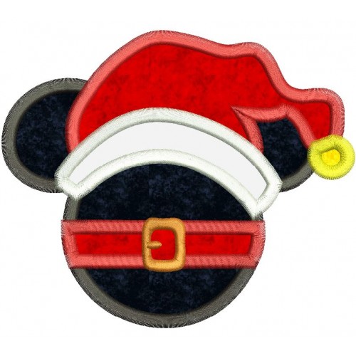 Mickey Santa Hat Applique Design