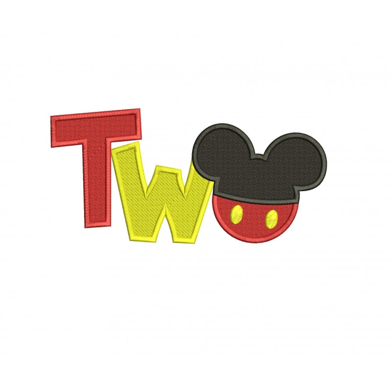 Mickey Two Filled Embroidery Design