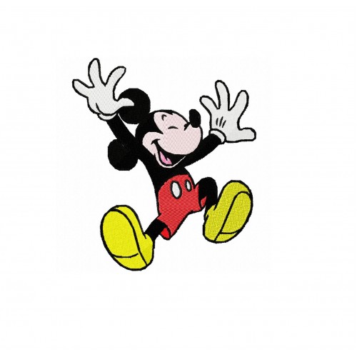 Mickey Very Happy Embroidery Design