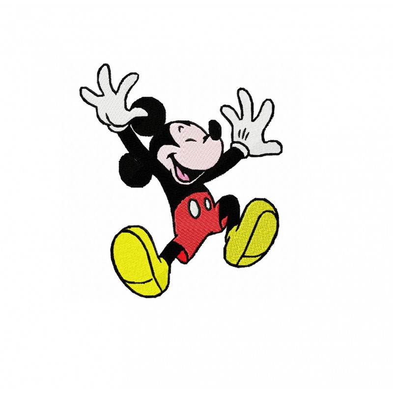 Mickey Very Happy Embroidery Design