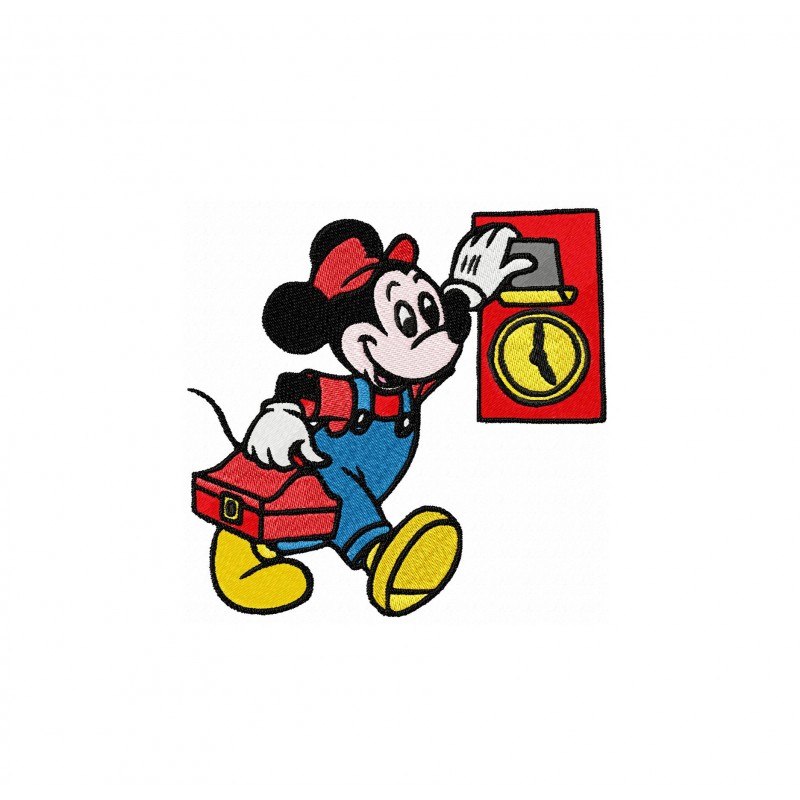 Mickey Working Day Embroidery Design