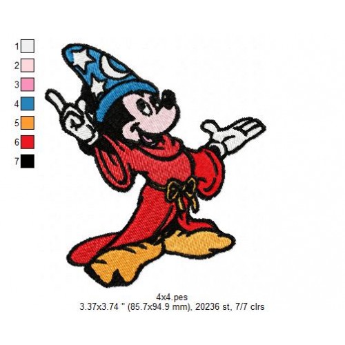 Mickey the Magician Embroidery Design