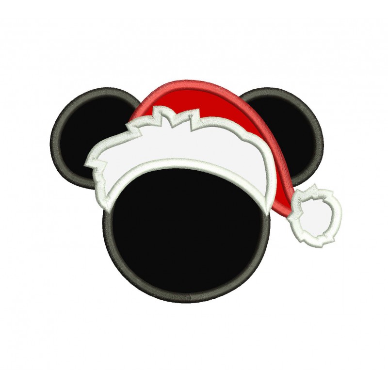 Mikcey Ears Christmas Santa Applique Design