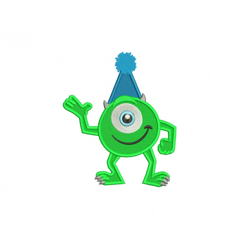 Mike with a Hat Birthday Mike Monsters Inc Embroidery Design