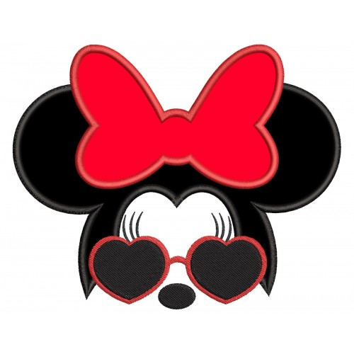 Minnie Ears SunGlasses Applique Design Embr Minnie Ears SunGlasses Applique Design Embr