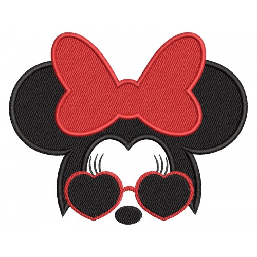 Minnie Ears SunGlasses Embroidery Design Embr