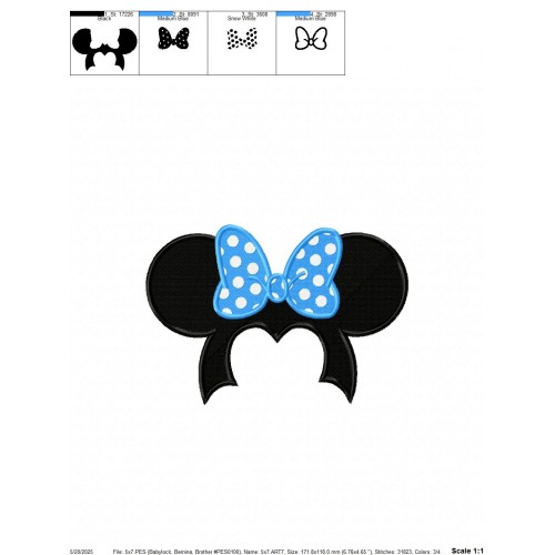 Minnie Embroidery Design Embr