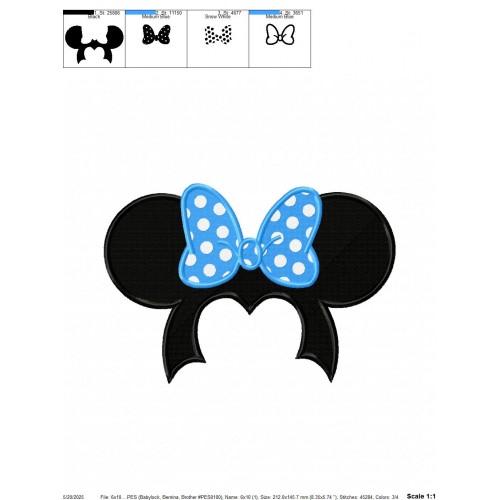 Minnie Embroidery Design Embr