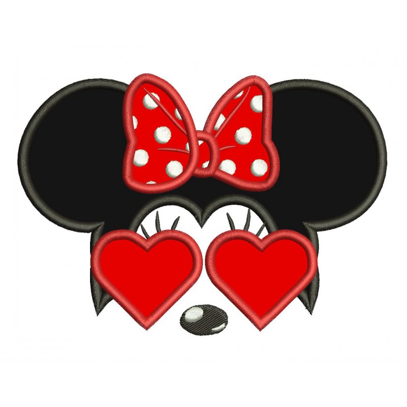 Minnie Heart Sunglasses - Mickey Ears Applique Design