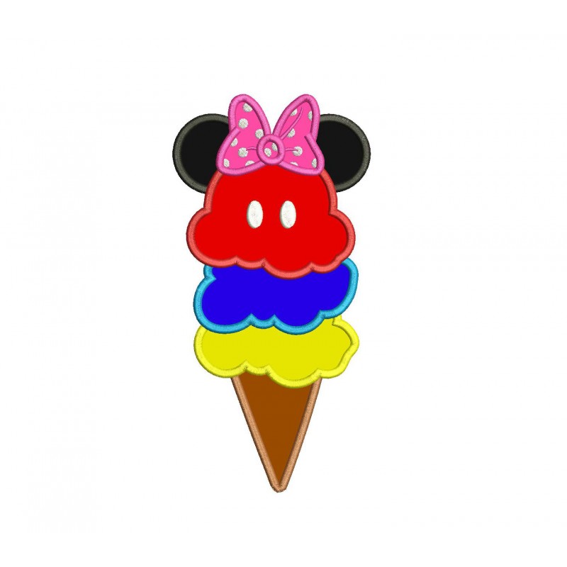 Minnie Ice Cream Applique Design