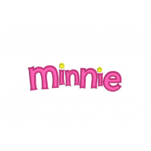 Minnie Mosue Name Applique Design