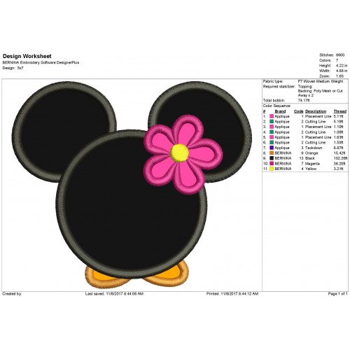 Minnie Mouse Applique Miss Minnie Applique Mickey Mouse Applique Design