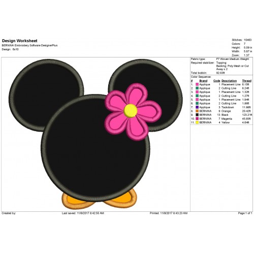 Minnie Mouse Applique Miss Minnie Applique Mickey Mouse Applique Design