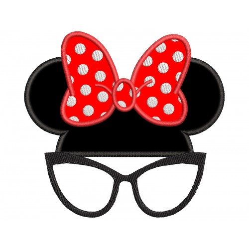 Minnie Mouse Bow Applique Design Embr